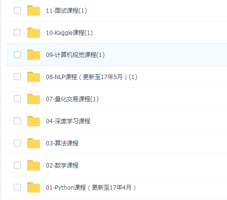 Python零基础人工智能就业课程30G视频教程分享