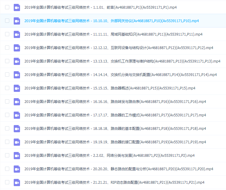 2019年全国计算机等级考试三级网络技术