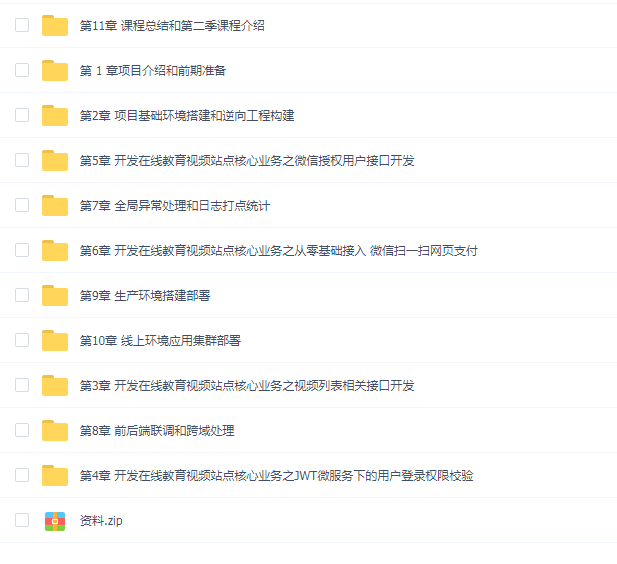 Spring Boot 2.x整合微信支付在线教育网站高级项目实战视频