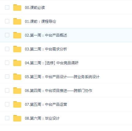 中台产品经理实战训练(完结)