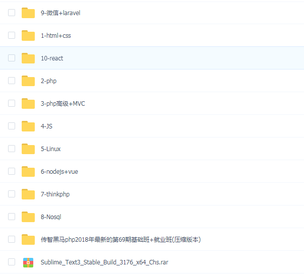 传智黑马php2018年最新的第69期基础班+就业班解压版(237G)