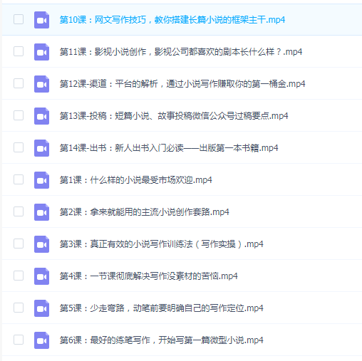 14堂零基础小说写作课,从新手到网络畅销作家,百万稿费作者教你写小说(完结)