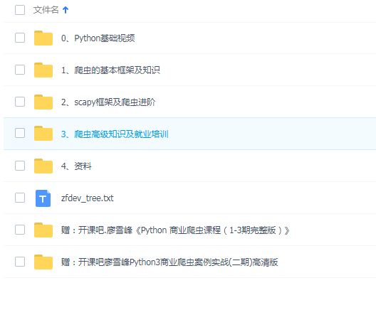 廖雪峰Python商业爬虫课程 完整无加密版本