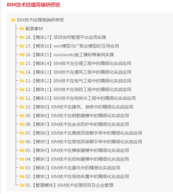 BIM技术经理高端研修班