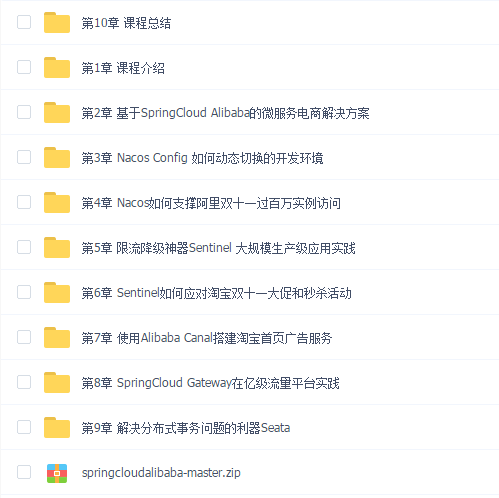 Spring Cloud Alibaba 大型互联网领域多场景最佳实践【完结】