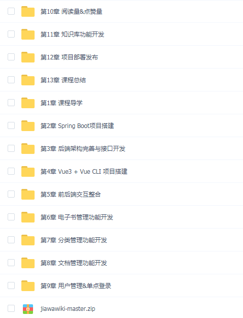 Spring Boot + Vue3 前后端分离 实战wiki知识库系统