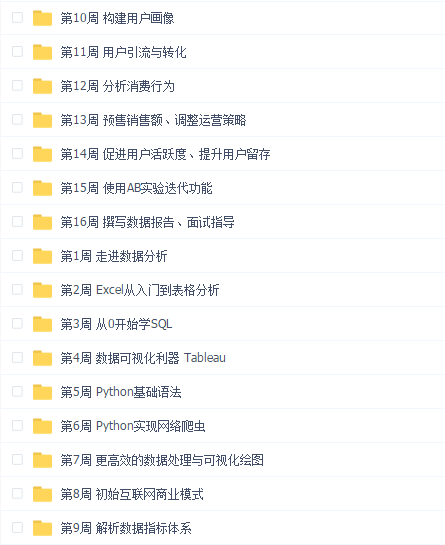 人人都能学会数据分析【完结】