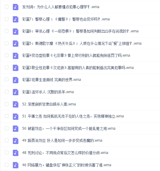 人人必修的52堂犯罪心理学(全58集)