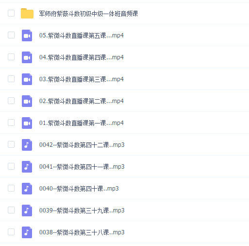 军师府紫薇斗数初级中级一体班音频课