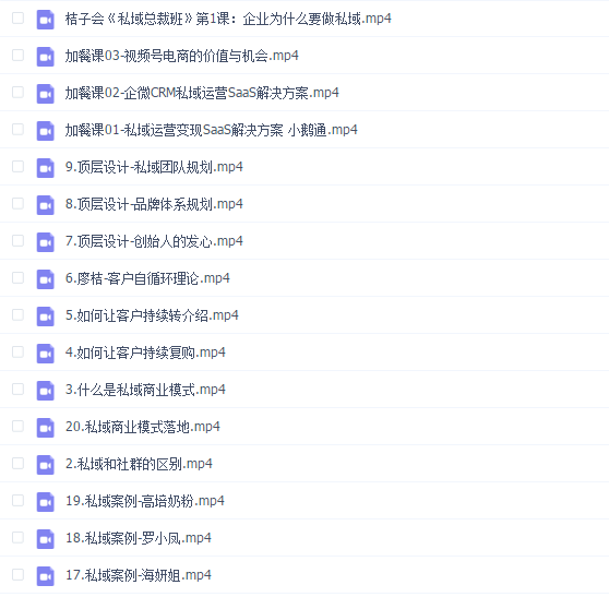 《私域商业模式总裁班》(完结)
