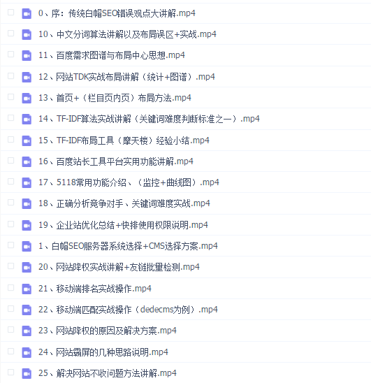 白帽SEO实战建站+算法+布局