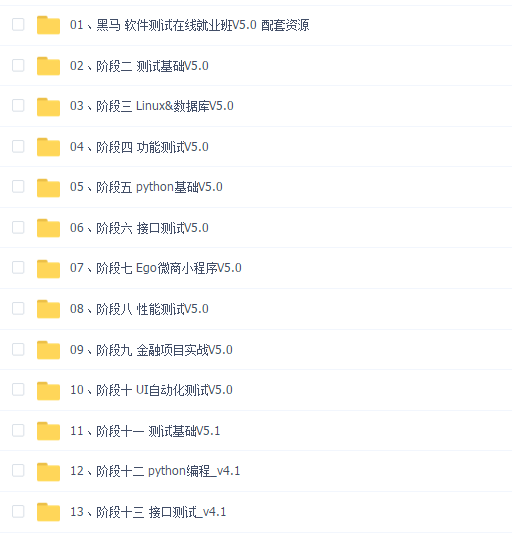 黑马 软件测试在线就业班V5.0【2022】