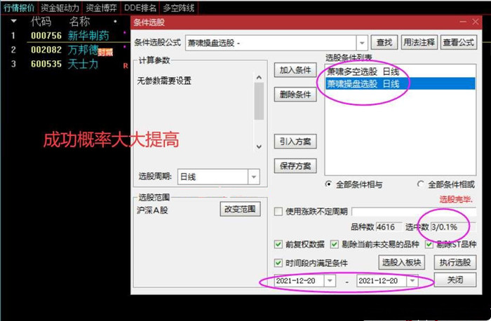萧啸操盘指标套装 包含主图副图及选股,利用多指标共振 提示牛股启动阶段