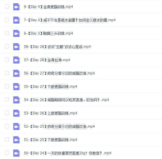 完结闫帅奇:28天极速减脂计划