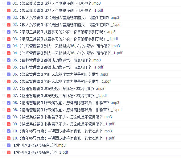 张萌:高效能人生的自我管理【完结】