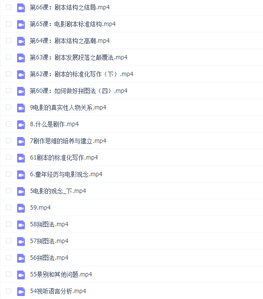 孟中教授《电影剧作系列课》