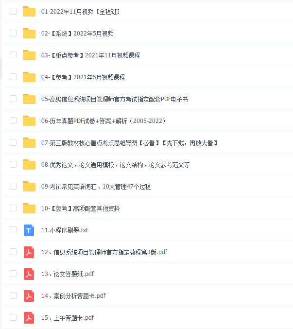 2022软考高级信息系统项目管理师(158G)