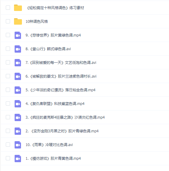 新片场《轻松搞定十种风格调色》张博宇