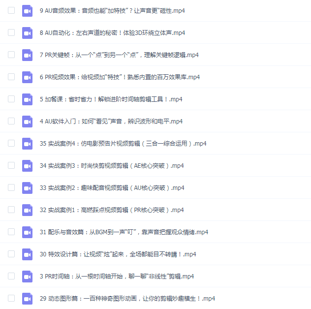 PR+AU+AE全能剪辑师入门班2022年