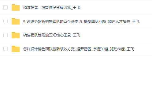 王飞精准销售系列课程