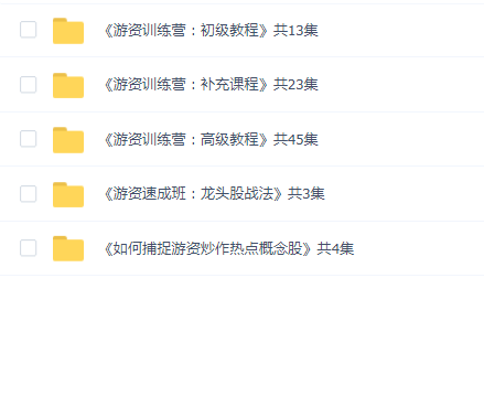 游资训练营(初级高级实战)系统课程合集