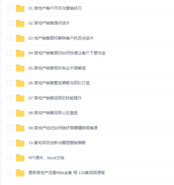 房地产销售(10套)教程合集