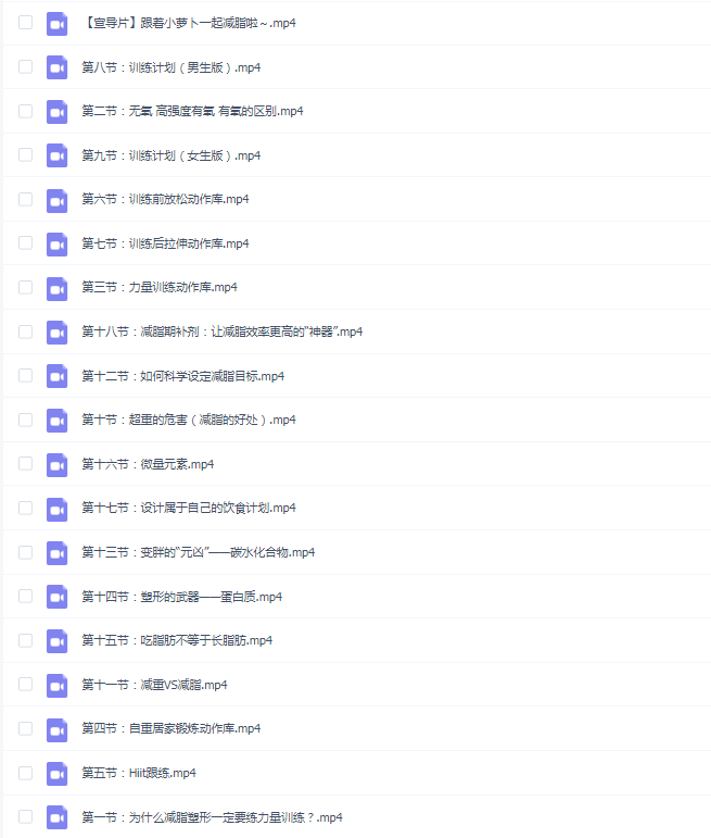 零基础减脂塑形——男女适用