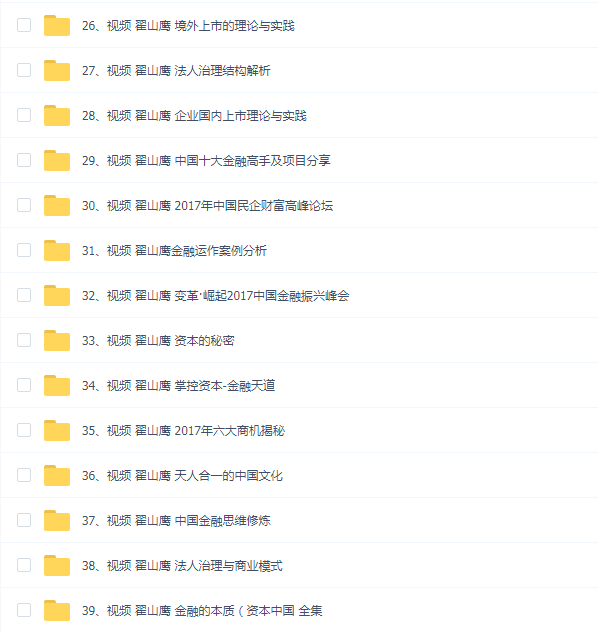 【翟山鹰】视频音频商业金融投资资本运作企业管理的高端课程全集