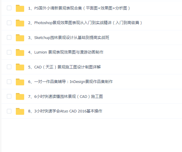 筑龙全套PS+Su+Vray+Lumion+CAD+ID园林景观软件从入门到提高(八合一)教程合集