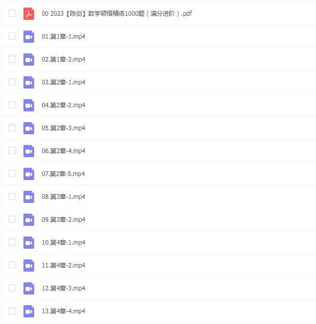 陈剑顿悟精练1000题配套课程2023