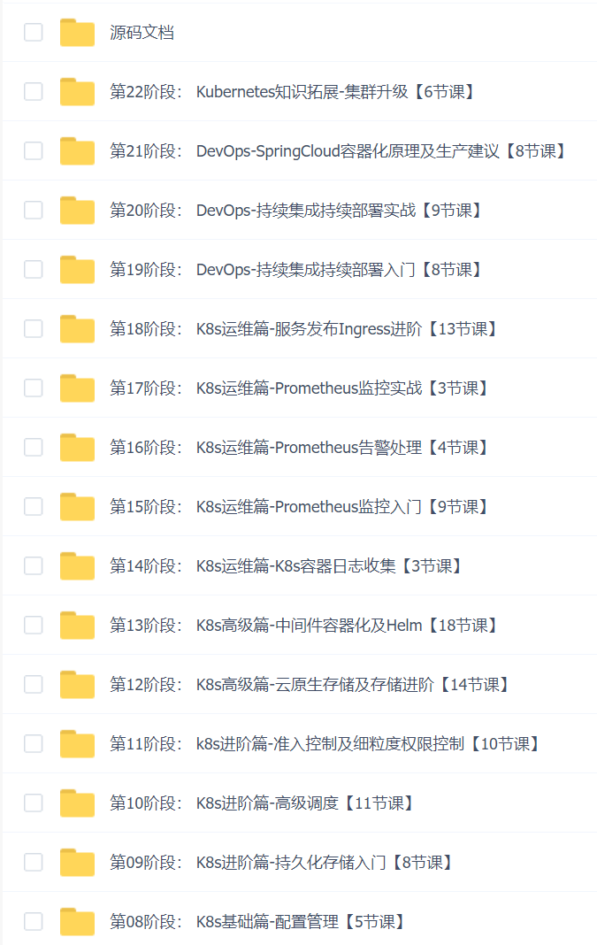 Kubernetes全栈架构师 K8s初级篇+中级篇+高级篇+架构篇-k8s实战视频课程