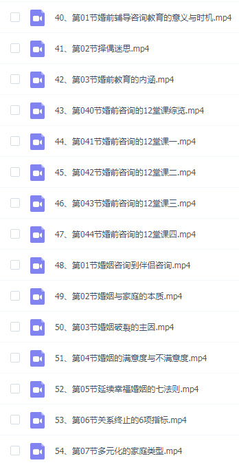 傅嘉祺 系统掌握婚姻情感咨询6大模块52集视频课程