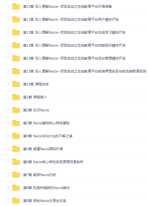 Nacos 核心原理解读+高性能微服务系统实战