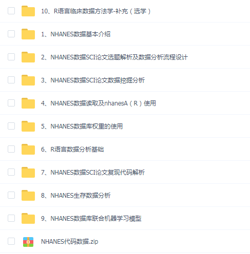 NHANES健康和营养调查数据库数据统计分析