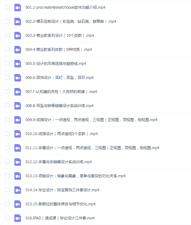 YC ipad珠宝设计手绘速成课
