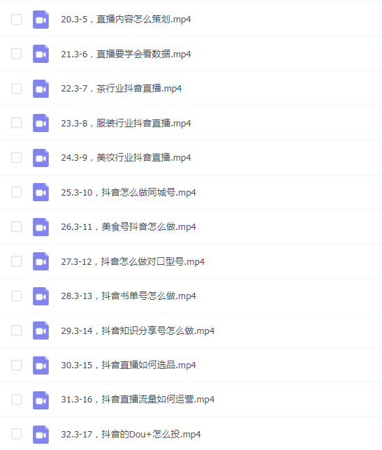 2024抖音运营全套系列课程,从0-1开始,定位、运营、剪辑、直播、变现