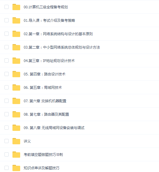 计算机三级网络技术全程班