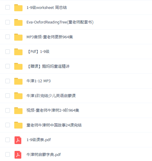 《童老师牛津树》全阶段1-9级双语精讲视频,英语分级阅读英语启蒙必备资源(68G)