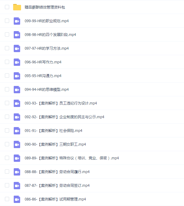 HR老谢人力资源实操课99课时