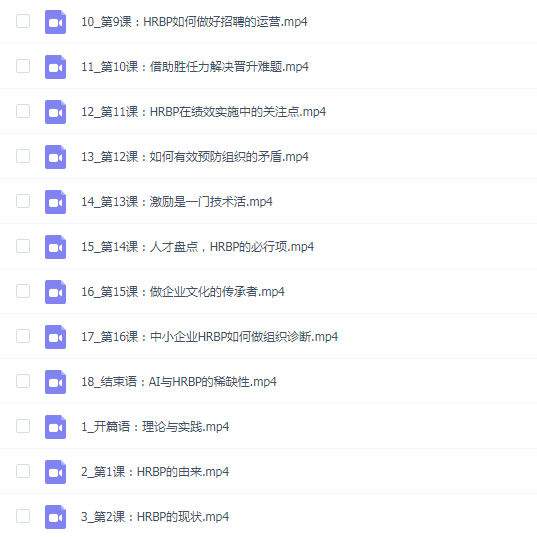 HR老谢人力资源-HRBP实操必修课(18节)