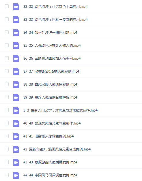 老衲弟子班【人像摄影+PS后期】零基础到进阶实战班 第八期
