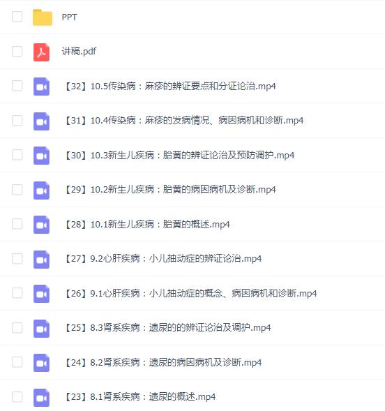 实用中医儿科学 全32讲视频课+PPT+讲稿 暨南大学