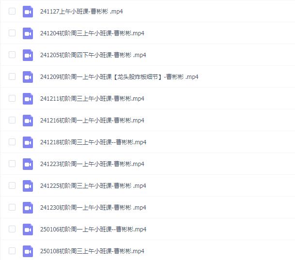 中广云曹彬彬极致短线小班课程